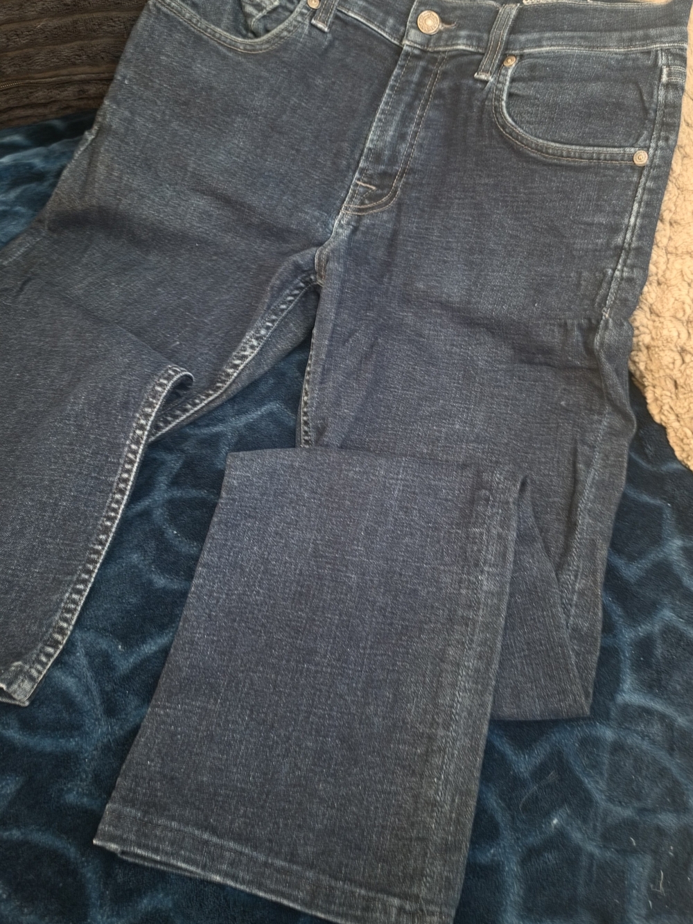 7 For All Mankind Dark Blue Men's Straight-Leg Jeans
